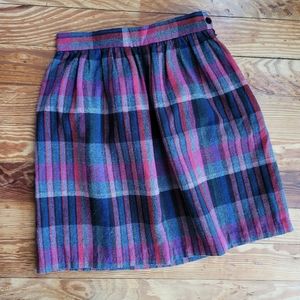 UO Urban Renewal plaid wool mini skirt size small